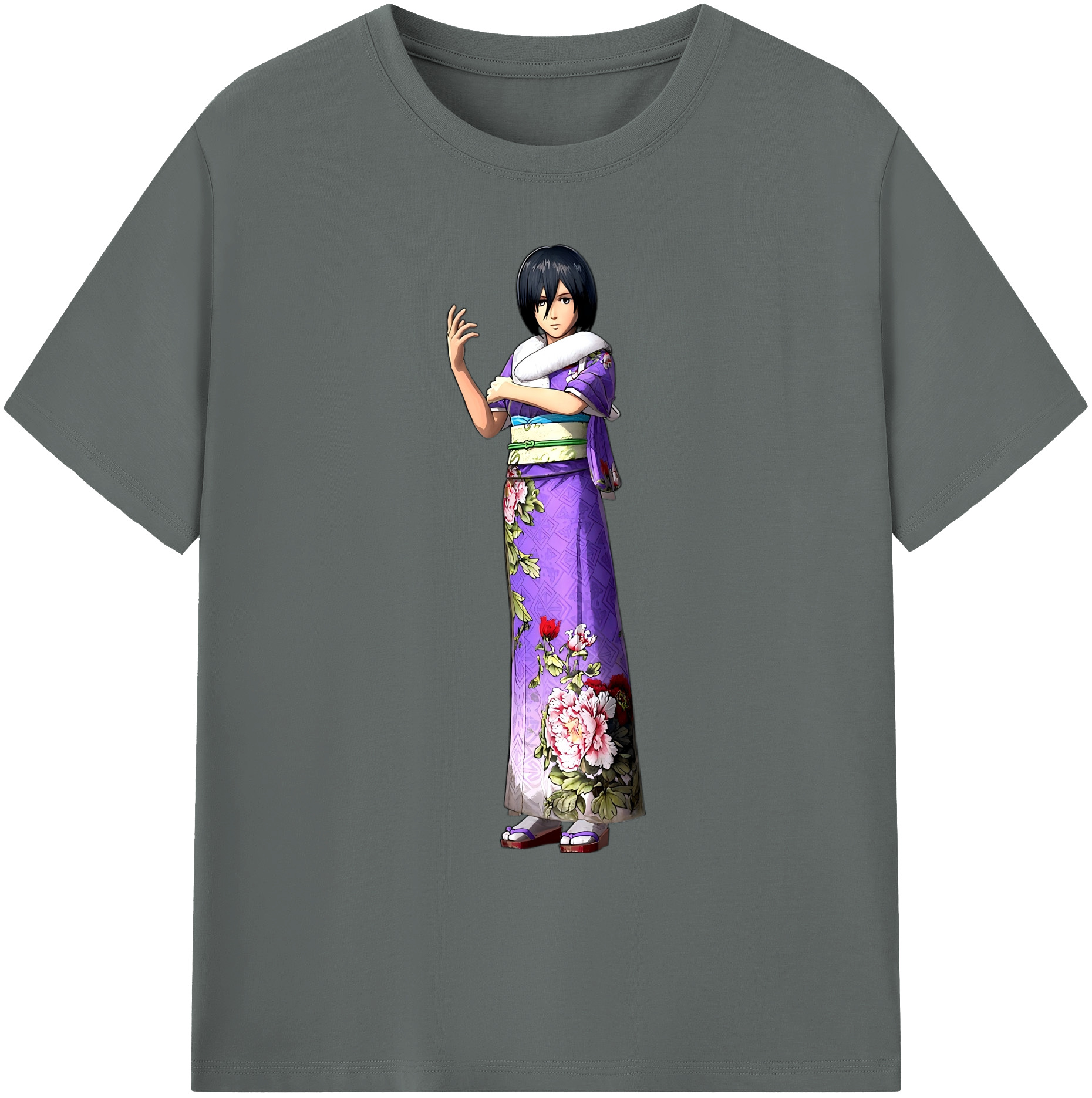 （画像用） 進撃の巨人 ミカサ·アッカーマン Attack on Titan Mikasa Ackerman 綿100％ メンズ半袖Tシャツ｜肌触りやわらか＆通気性